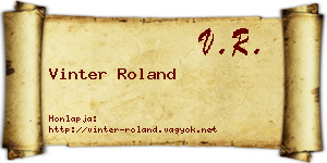 Vinter Roland névjegykártya